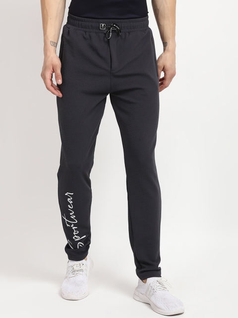 

V2 Value & Variety Men Charcoal Grey Typography Printed Cotton Track Pants