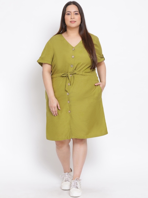 

Oxolloxo Olive Green Shirt Dress