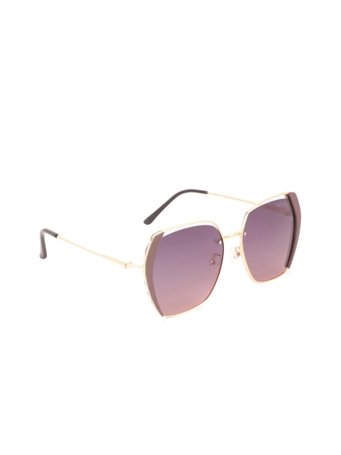 

MARC LOUIS Women Pink Lens & Gold-Toned Square Sunglasses with Polarised and UV Protected Lens