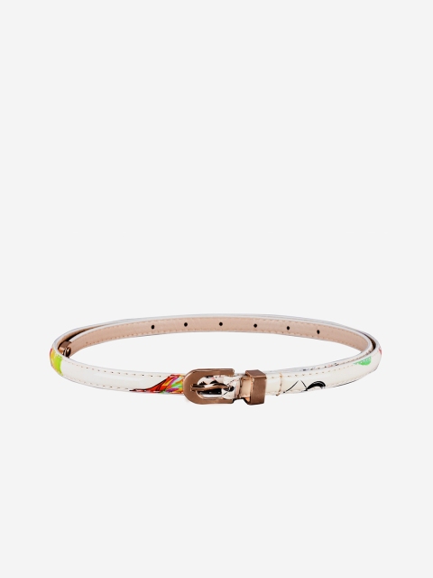 

BuckleUp Women White Printed Belt