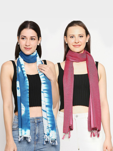 

Get Wrapped Women Set Of 2 Blue & White Scarf