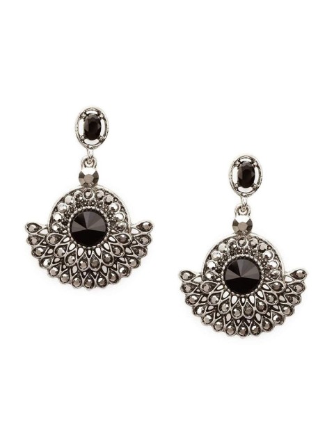 

Rubans Silver-Toned Handcrafted Classic Drop Earrings