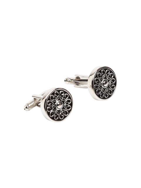 

Alvaro Castagnino Black & Silver-Toned Cufflink