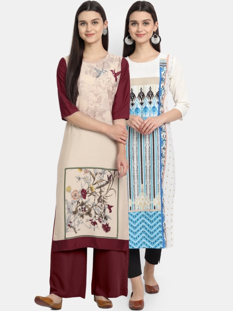 

Ethnic basket Women Pack of 2 Straight Kurtas, Multi