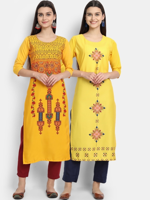 

Ethnic basket Women Multi Ethnic Motifs Embroidered Crepe Kurta