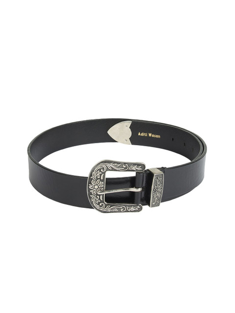 

Aditi Wasan Men Black Leather Cowboy Belt