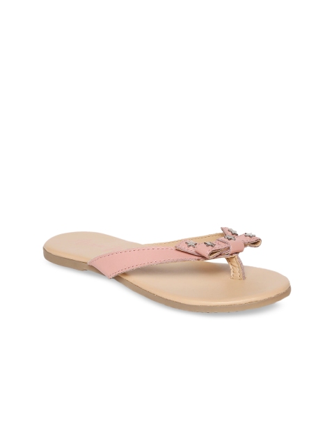

Aria Nica Girls Pink Open Toe Flats with Bows