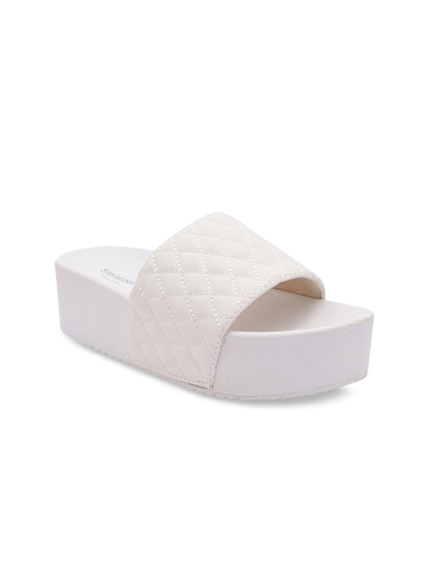 

Stelatoes Women White Solid Sliders