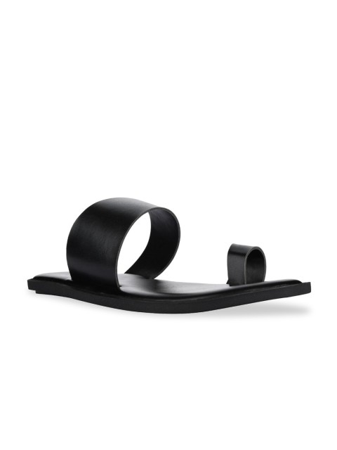 

SKO Men Black Leather Comfort Sandals