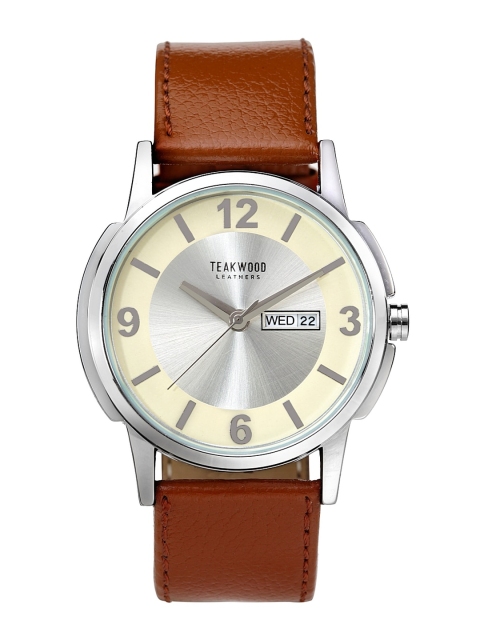 

Teakwood Leathers Men Silver-Toned & Brown Leather Strap Analogue Watch WTH_A_TKCH005_2021