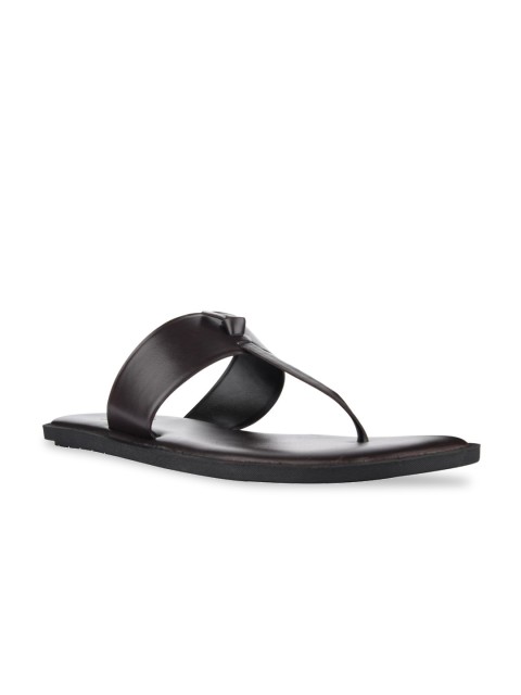 

SKO Men Brown Leather Comfort Sandals
