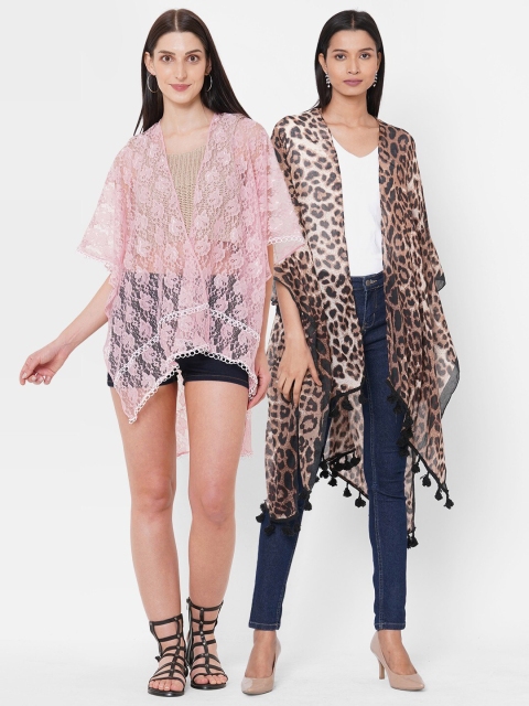 

Get Wrapped Women Pack of 2 Pink & Brown Shrug