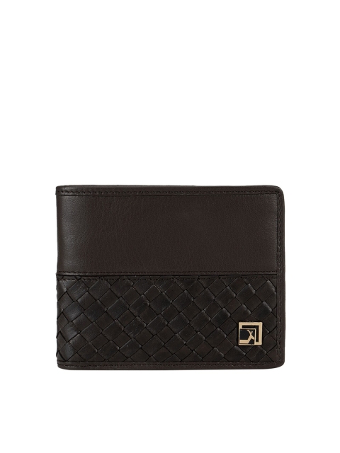 

Da Milano Men Brown Textured Leather Two Fold Wallet