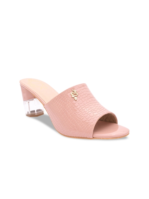 

Stelatoes Peach Textured Block Mules