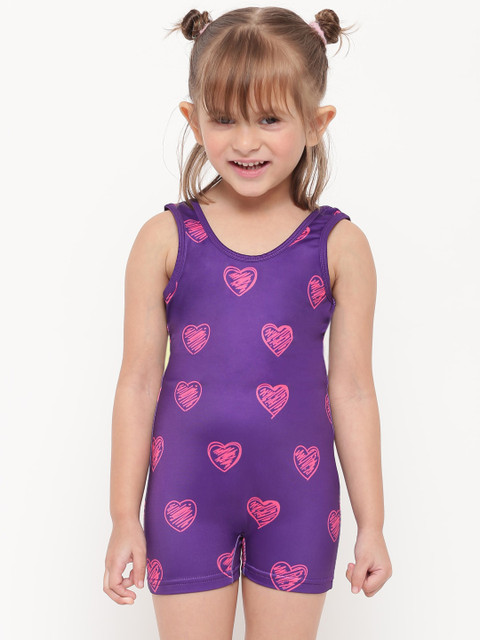 

iO Girls Purple Printed Hearts Wetsuit Swimwear