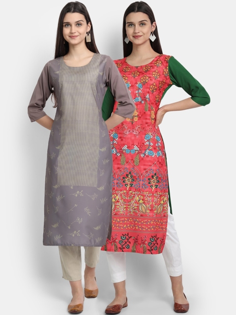 

Ethnic basket Women Multi Ethnic Motifs Printed Crepe Kurta