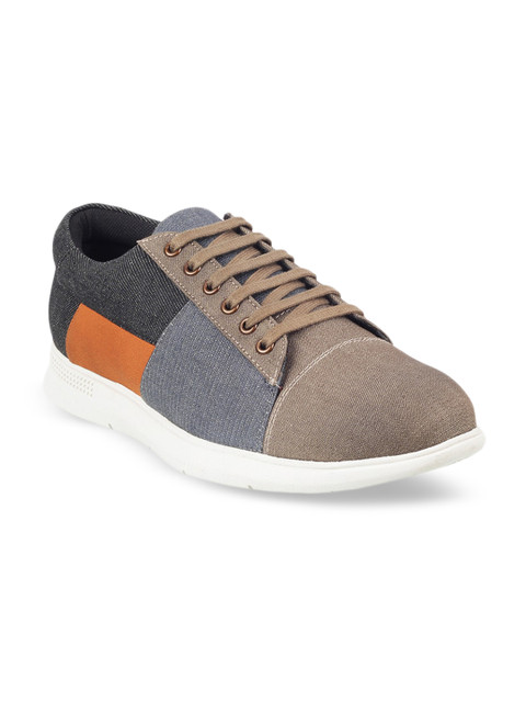 

Mochi Men Brown Colourblocked Sneakers