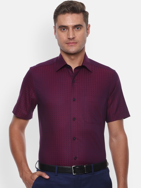 

Louis Philippe Men Magenta Checked Casual Shirt