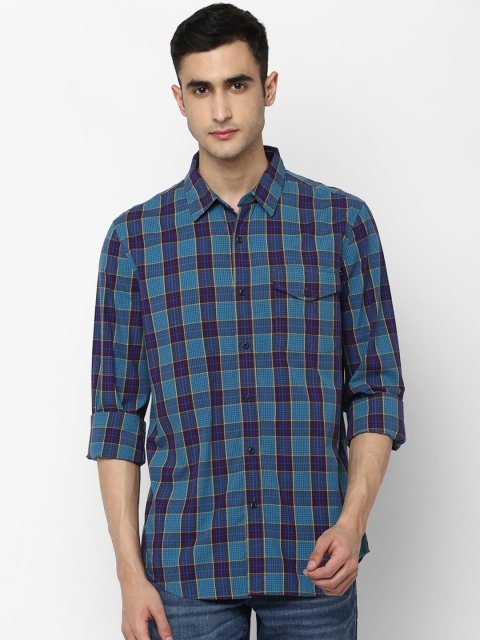 

AMERICAN EAGLE OUTFITTERS Men Blue & Purple Checked Casual Shirt