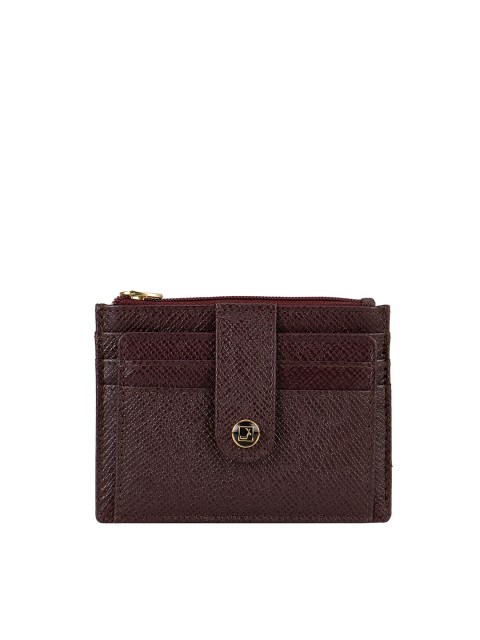 

Da Milano Men Burgundy Textured Leather Card Holder