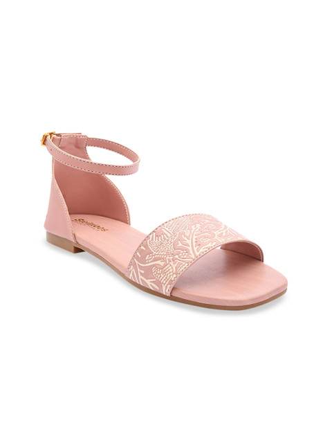 

Stelatoes Women Peach Printed Open Toe Flats