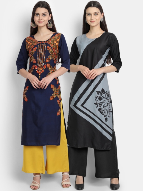 

Ethnic basket Women Pack Of 2 Multi Digital Printed Straight Kurta