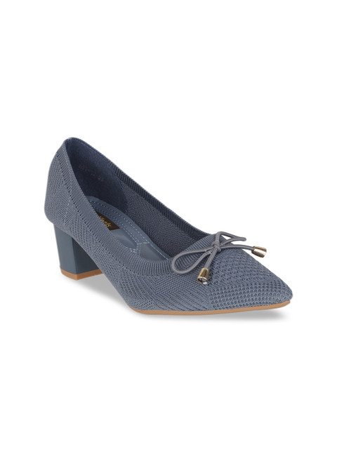 

Flat n Heels Blue Block Pumps with Bows
