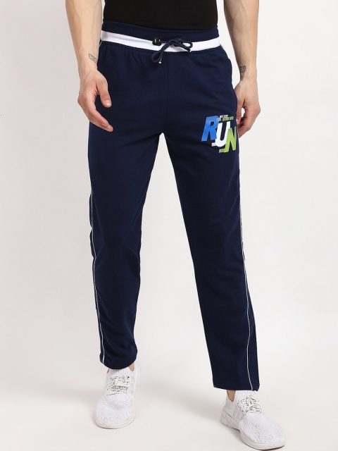 

V2 Value & Variety Men Navy Blue & White Printed Cotton Track Pants