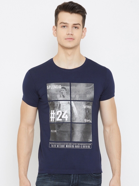 

Duke Men Blue Printed T-shirt