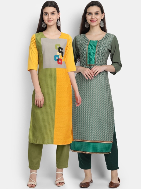 

Ethnic basket Women Pack of 2 Straight Kurtas, Multi