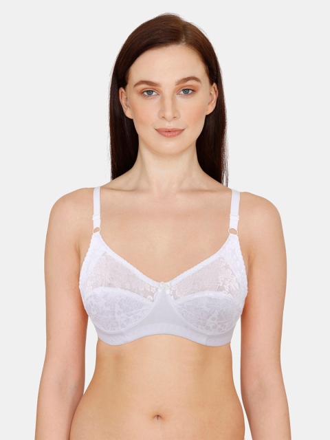 

Rosaline by Zivame White Floral T-shirt Bra Half Coverage RO1039FASHBWHIT