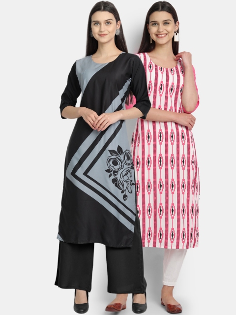 

Ethnic basket Women Set of 2 Assorted Crepe Kurtas