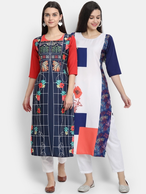 

Ethnic basket Women Multi Ethnic Motifs Printed Crepe Kurta