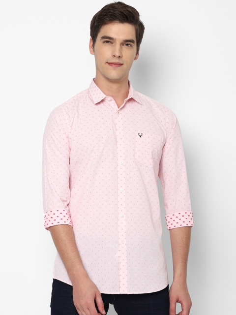 

Allen Solly Men Pink Slim Fit Printed Casual Shirt