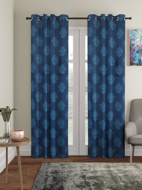 

NEUDIS Blue Set of 2 Ethnic Motifs Cotton Long Door Curtain