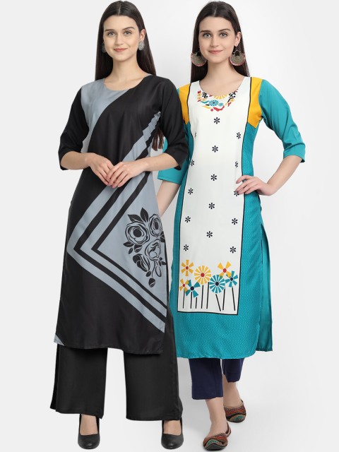 

Ethnic basket Women Pack of 2 Straight Kurtas, Multi