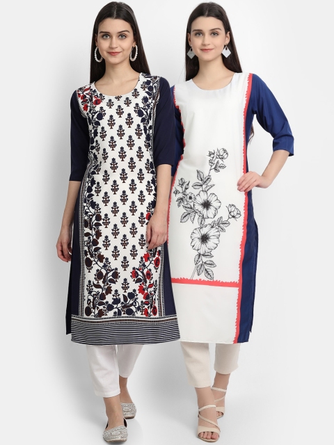 

Ethnic basket Women Set Of 2 Printed Crepe Kurta, Multi
