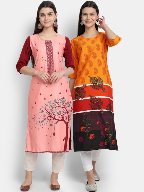

Ethnic basket Women Pack of 2 Multi Digital Printed Straight Kurta