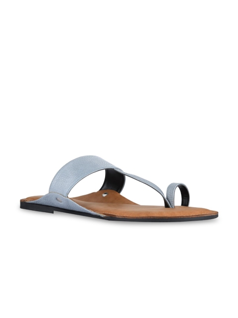 

SKO Men Blue Ethnic Leather Comfort Sandals