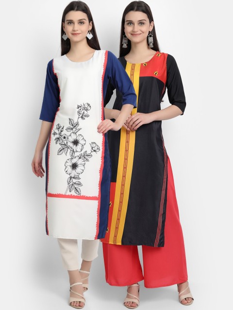 

Ethnic basket Women Pack Of 2 Multi Digital Printed Straight Kurta