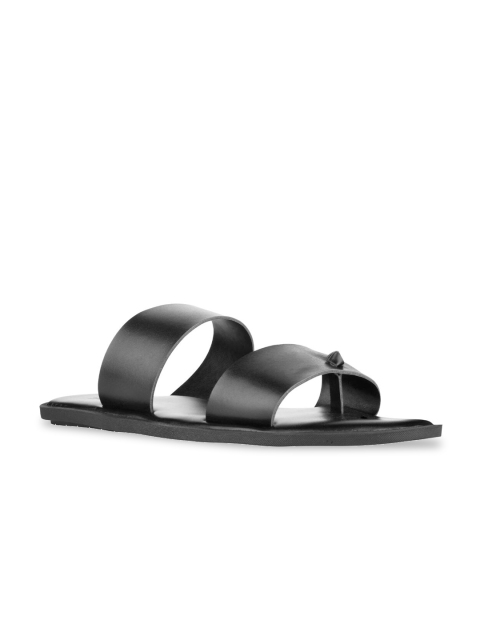 

SKO Men Black Leather Comfort Sandals