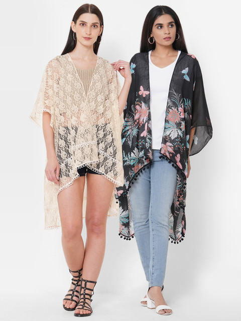 

Get Wrapped Women Pack of 2 Black & Pink Shrug