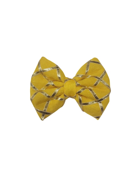

ONE on ONE Girls Yellow & Gold-Toned Lace Bow Alligator Hair Clip