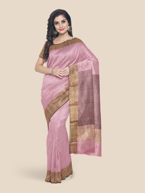 

Kalamandir Pink Zari Pure Cotton Mangalagiri Saree
