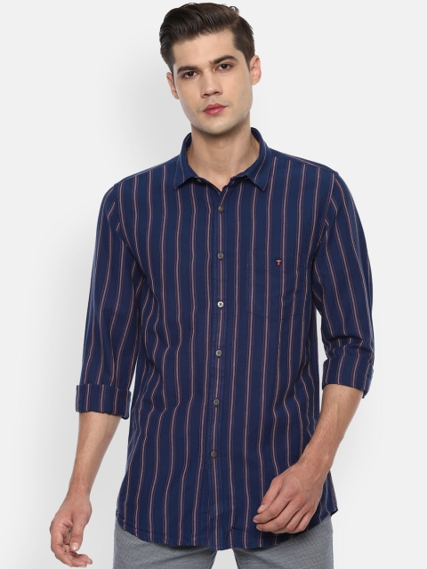 

Louis Philippe Sport Men Navy Blue Vertical Stripes Slim Fit Casual Shirt