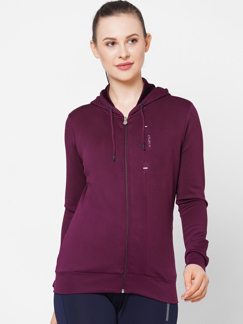 

Sweet Dreams Women Burgundy Solid Hooded Sweatshirt