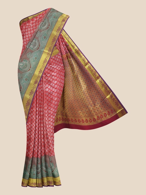 

Kalamandir Red Woven Design Silk Blend Kanjeevaram Saree