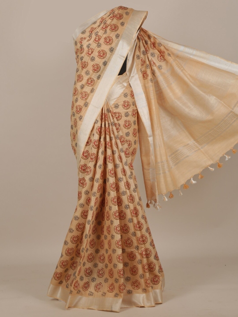 

Pothys Cream Floral Saree