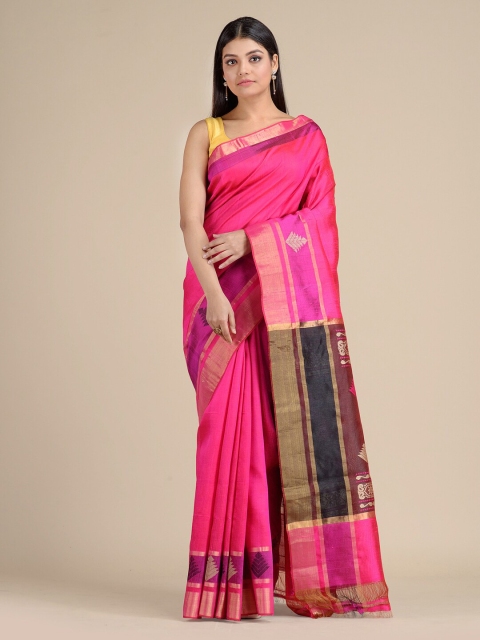 

Mitera Pink Silk Blend Saree