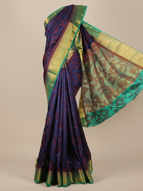 

Pothys Navy Blue Woven Design Jute Silk Saree